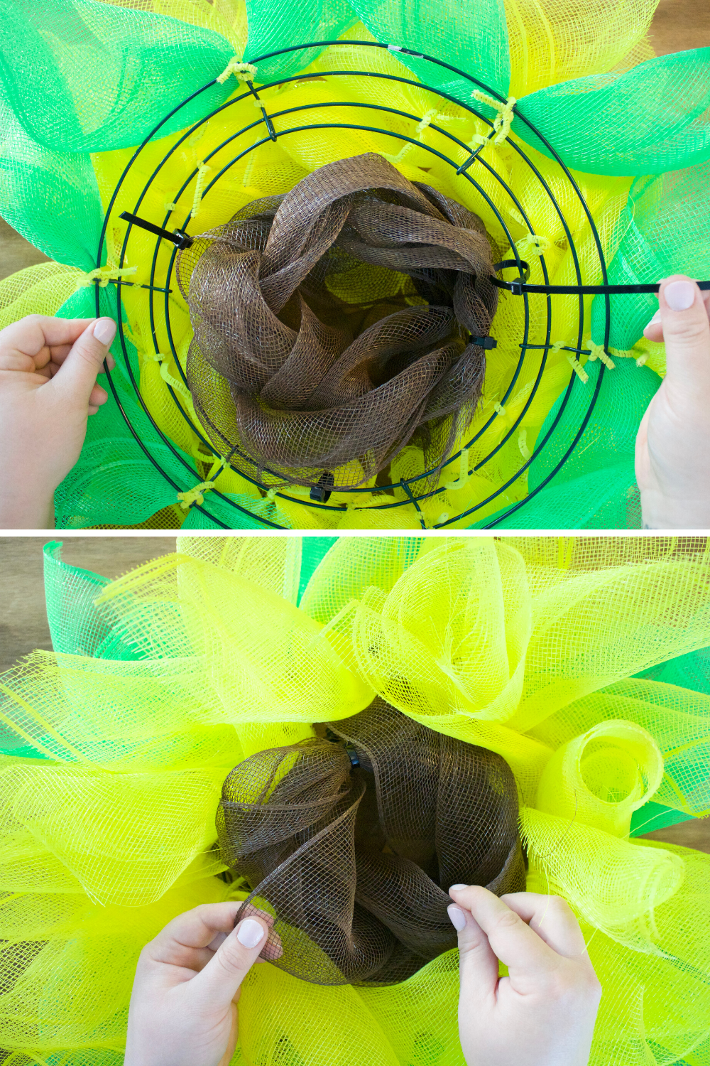 How to make a deco mesh wreath